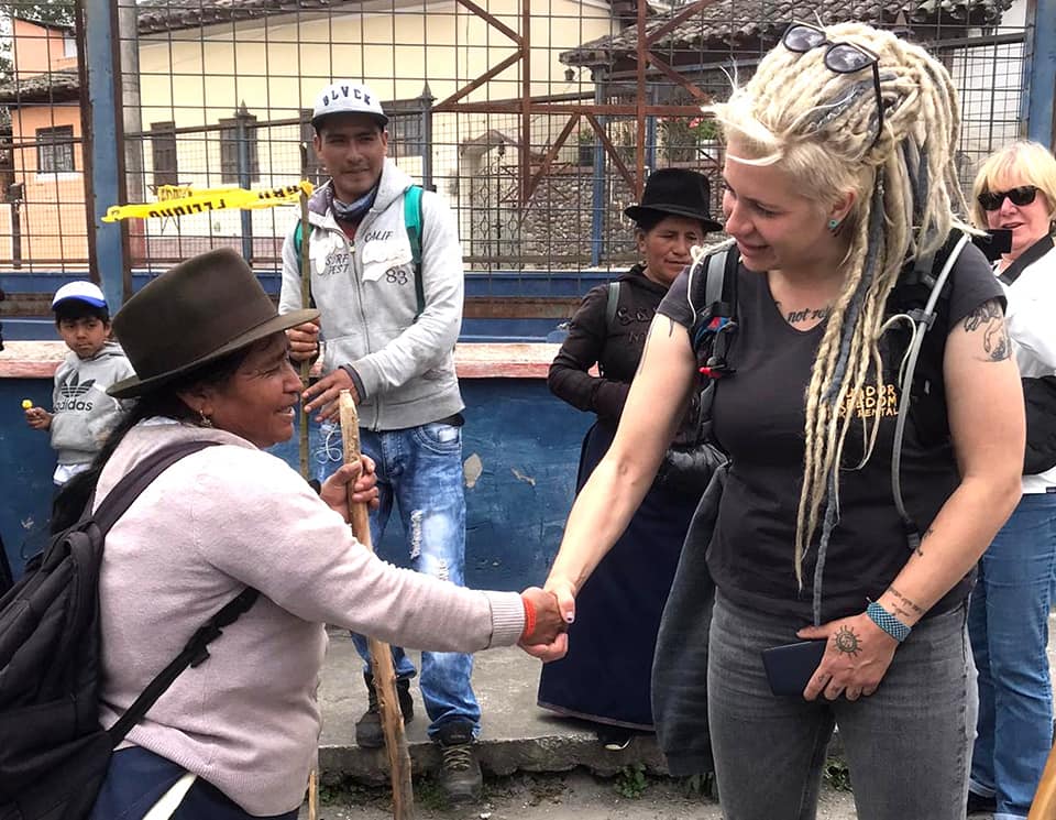 egle and indigenous woman in cotacachi