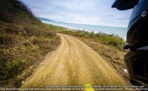 DIRT road on pacific coast motorcycle adventure tour