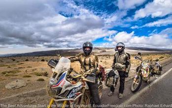 Adventure motorcycles in high elevations of Ecuador on Luxury Tour