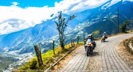 antenna road up from banos ecuador motorcycle adventure tour
