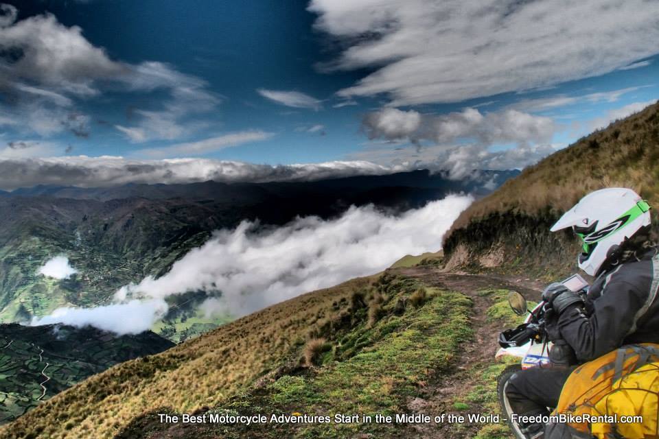 offroad ecuador excursion motorcycle adventure tour climbing up abovd the clouds