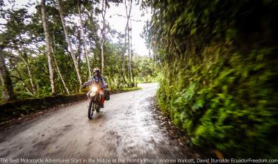 rding motorcycle in ecuador cloudforest