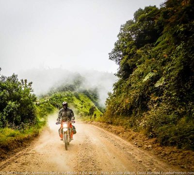 riding dirt bike adventure tour western slopes of andes ecuador