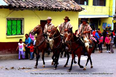 men riding horses in San Jose de Minas Pichincha Ecuador