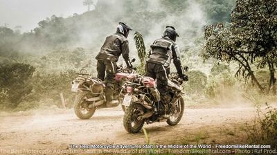 BMW F800GS on motorcycle adventure tour in ecuador